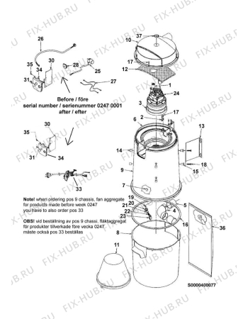 Взрыв-схема пылесоса Volta U3720 - Схема узла Complete appliance